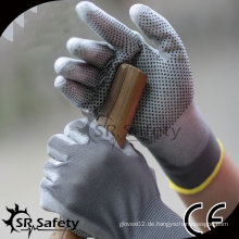SRSAFETY 13G Nylon Liner PU Handschuhe EN388-4131 und PVC Punkte Palme